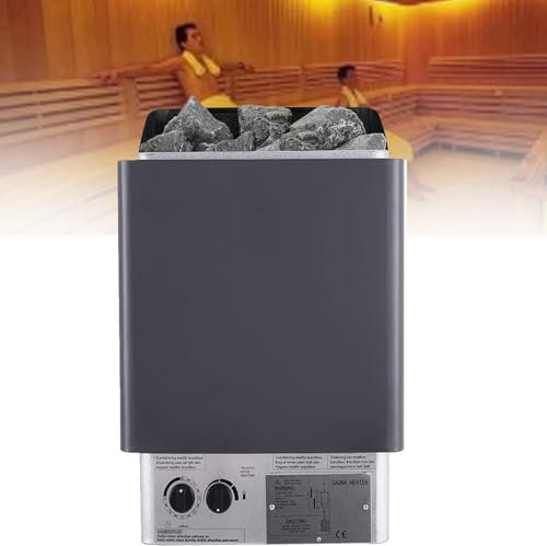 ZHIXUMM Riscaldatore per Sauna in Acciaio Inox, Stufa Elettrica per Sauna da 4.5-9kw, Stufa Elettrica per Sauna, Stufa per Sauna con Regolatore Esterno, per Casa, Hotel, Spa,9KW