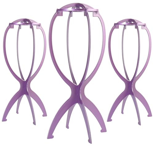 Dreamlover Supporto per Parrucche, Viola Chiaro, 3 Pezzi