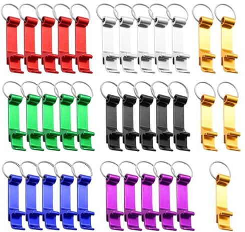 Sivono 35 Stück Aluminium Flaschenöffner Schlüsselring, Klaue Bar Flaschenöffner mit Schlüsselanhänger, 7 Farben