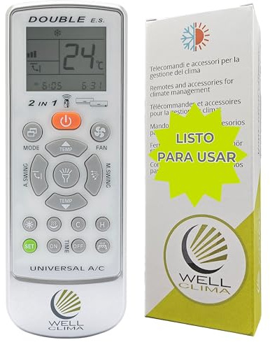 Wellclima Telecomando Compatibile con modelli Unico, Issimo e Climapiù per Olimpia Splendid, Unica Alternativa all’Originale, Pronto all’Uso, Già Configurato Solo per questi Modelli, Batterie incluse