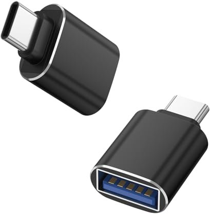 Mugust Adaptador USB C a USB 3.0,2 Pack USB C Macho a USB Hembra Convertidor para iPhone 16 Pro MAX MacBook Air iPad Galaxy Huawei(Negro)