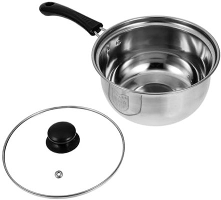 DONFAMDS Cacerola Inoxidable Olla Para Leche Antiadherente Asa Antiquemaduras Pequeña Para Sopas