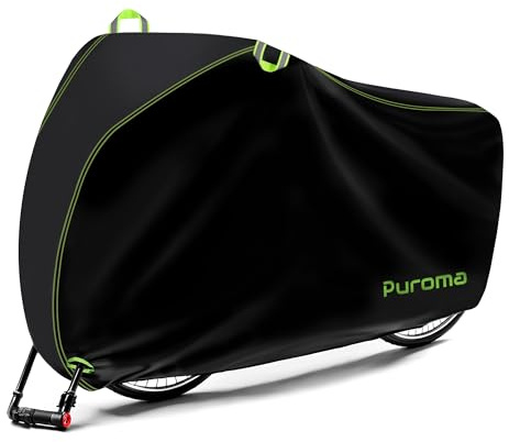 Puroma Bike Cover for 1/2/3 Bikes, 210D Waterproof Outdoor Storage Bicycle Covers Rain Sun UV Dust Wind Proof with Lock Hole for Mountain Road Electric Bike