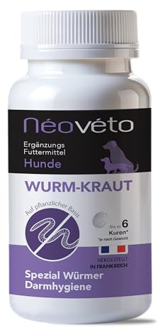 NEOVÉTO – Vermipurge – Desparasitante para Perros en Pastillas Naturales – Principios Activos aprobados por el Servicio Veterinario Francés – Fácil administración – 15 Pastillas apetitosas