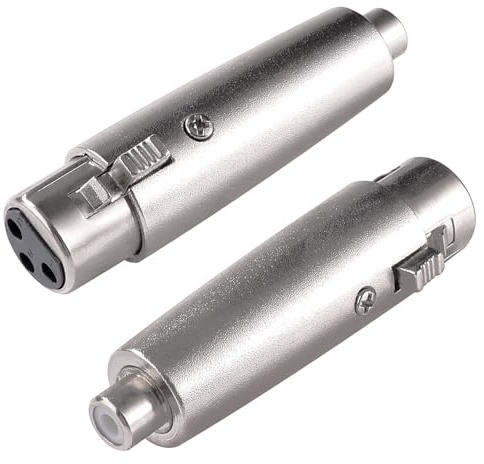 KUOQIY 2 PCS 3-Pin XLR to RCA Adapter, XLR Female to RCA Female Audio Microphone Adapter, for Microphones Audio Equipment Mixers
