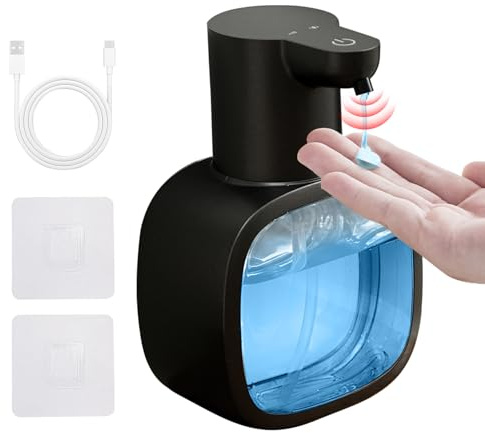 DODO MEKIA Automatic Liquid Soap Dispenser, 17oz/500ml Touchless Rechargeable with 4-Level Adjustable & IPX5 Waterproof - Level Display for Wall/Tabletop Use in Bathroom, Kitchen, Black