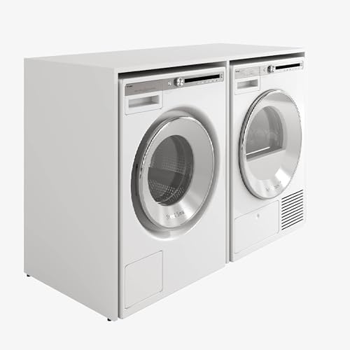 PLATAN ROOM Armoire de machine à laver ou sèche-linge - 130 cm de large - Avec armoire - Sans armoire - Blanc mat