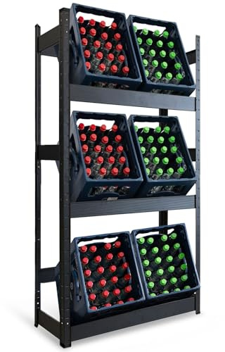KARAT Getränkekistenregal für 6 Kisten - 160 x 80 x 30 cm - Getränkeregal, Kastenregal für Getränkekisten, Flaschenregal, Kastenständer - Regal für Getränkekästen (Osaka)