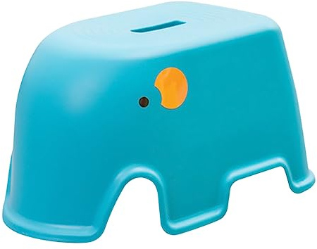 Luxshiny Non Slip Step Stool for Cartoon Design Safe Foot Stool for Toilet Training and Bathroom Use PP Material Stable and Easy to Elephant Pattern