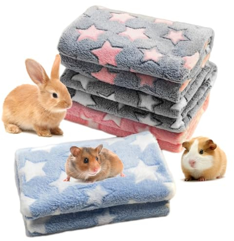 Lot de 4 Couvertures Polaire Imperméables Cochon d'Inde 60x40cm