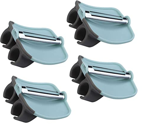 iplusmile 4pezzi Pelapatate da Cucina in Acciaio Resistente Raschietto per Patate e Verdure Design Ergonomico Multifunzione per Frutta e Verdura