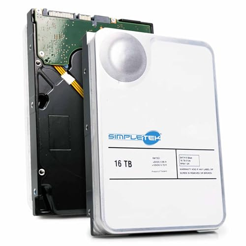 SIMPLETEK - Disco duro interno de 3,5 de 16TB | SATA III - 7200RPM - Caché 256MB | HDD para servidor, escritorio y estación de trabajo (reacondicionado)