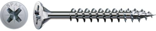 SPAX Vis universelle, 4,5 x 80 mm, 200 pièces, Tête centrante, Tête fraisée, Cruciforme Z2, 4CUT, WIROX - 1081010450805