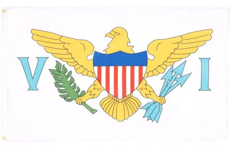 AZ FLAG Drapeau Iles Vierges des Etats-Unis 150x90 cm 2 Œillets | Usage intérieur et extérieur Drapeau décoratif américain U S Virgin Islands coutures doubles et bords renforcés
