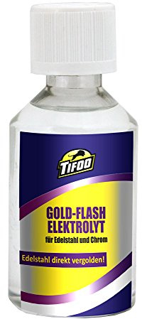 Goldelektrolyt Flash (50 ml) - Für Vergoldung von Edelstahl & Chrom