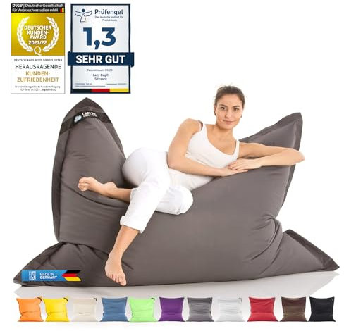 LAZY BAG Riesen-Sitzsack Classic XXL 140x180 cm | Sitzkissen 2-in-1 für relaxtes Sitzen & Liegen | Bequeme Indoor & Outdoor 4 Mio. EPS-Perlen für perfekte Ergonomie | waschbarer Bezug