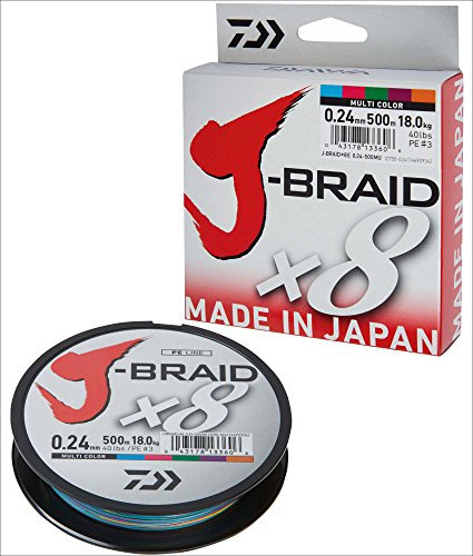 Daiwa J-Braid 8 Braid Geflochtene Angelschnur, Mehrfarbig, 300 m, Dm: 0,10 mm