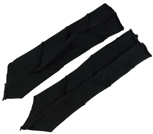 GURU SHOP Psytrance Armstulpen mit dekorativem Overlock, Unisex, schmal | Schmale Stulpen, ideal für kühle Sommernächte, tolles Accessoire für Elfen und Feen, 97 % Baumwolle, 3 % Elastan