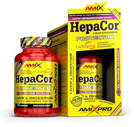 AMIX - Suplemento Alimenticio - HepaCor Protector en Formato de 90 Cápsulas - Ayuda a Mantener la Salud Hepática - Cuida tu Flora Intestinal - Contiene Probióticos