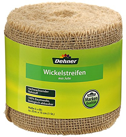 Dehner Jute-Wickelstreifen, ca. 25 m x 15 cm, Baumwolle, beige