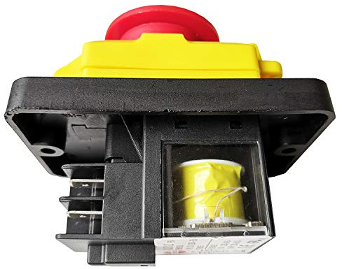 KJD12 250V 16A Waterproof Emergency Electromagnetic Pushbutton Switch KEDU 4 Pins Push Button Switch for Bench Drill Grinder Saw