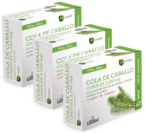 Nature Essential | Cola de Caballo Complex 3.250 mg | 60 Cápsulas | 3 Unidades | Ayuda a Mejorar las Molestias Digestivas | Favorece el Tracto Urinario