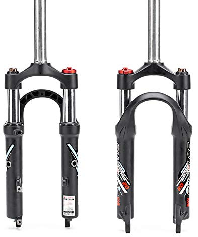 BUCKLOS 20 inch Coil Folding Bike Suspension Fork, Travel 50mm 28.6mm Threadless Straight Tube QR 9mm Crown Lockout Disc Brake Front Forks