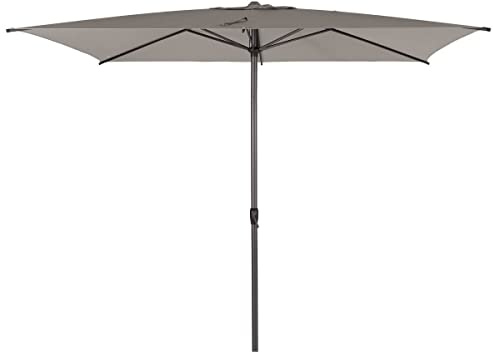 Hespéride - Ombrellone rettangolare diritto loompa in alluminio color tortora 3x2m