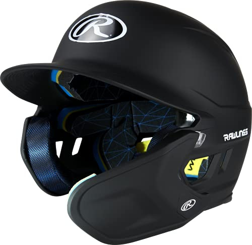 Rawlings | MACH ADJUST Batting Helmet with Extension Flap | Right Hand Batter | Senior (6 7/8 - 7 5/8) | Matte Black