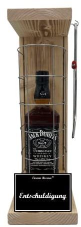 Whiskey J.Daniel Entschuldigung Geschenk - Eiserne Reserve Gitterkäfig zum entschuldigen - Text s/w Entschuldigung Whisky (1 x 0.70 l)