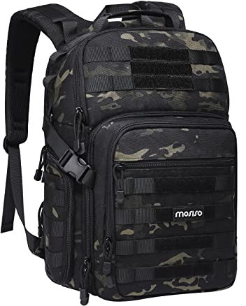 MOSISO Kamerarucksack, DSLR/SLR/Spiegellose Fotografie Taktisch Kameratasche Hülle mit Stativhalter & 15-16 Zoll Laptopfach Kompatibel mit Canon/Nikon/Sony, Nacht Tarnung