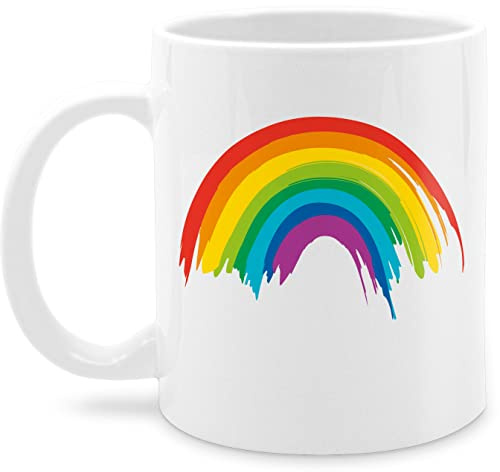 Tasse Tassen 325ml - Pride Flagge - Regenbogen LGBT & LGBTQ - 325 ml - Weiß - regenbogentasse gay csd rainbow kaffeetasse mug queer lesbian christopher street day teetasse lqbtq flag kaffeebecher