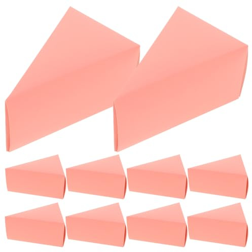 Mikinona Triangle Cake Box Cake Slice Boxes Dessert Carry Paper Food Container Candy Sweet Treat Holder for Wedding Birthday Party Favors 4.7X3.1X2.8 Inch