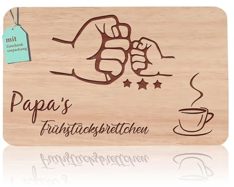 Frühstücksbrettchen papa geschenke Brotzeitbrett mit Gravur | “PAPA'S FRÜHSTÜCKSBRETTCHEN” ,Geschenkidee ideal für Vatertag Geburtstags Weihnachten