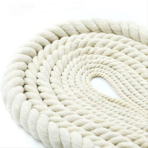 Corde en coton douce et épaisse de 20 mm et 10 m - Pour jardin, maison, loisirs créatifs, décoration, macramé, suspension de plantes, beige