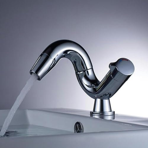 BTURYT Nostalgie Retro Waschtischarmatur 360°Drehbar Bad Wasserhahn Einhebelmischer Waschbecken Armatur Badarmatur Mischbatterie Waschtischbatterie f.Badzimmer aus Messing (Gebürsteter Nickel)