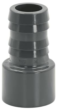 HAF 1x PVC Druckschlauchtülle mit 38mm x 50mm | Schlauchtülle x Klebestutzen | Schlauchverbinder aus grauem PVC-U | PN16 für Poolfitting, Pool, Schwimmbad, Poolverrohrung, Druckleitung