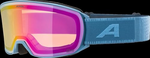 ALPINA NAKISKA Q-LITE - verspiegelte, kontrastverstärkende OTG Skibrille mit 100% UV-Schutz für Erwachsene - Rahmengröße M