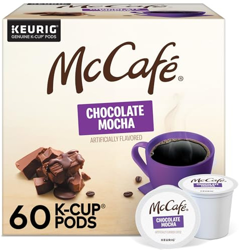 McCafe Chocolate Mocha, Single Serve Coffee Keurig K-Cup Pods, Flavored Coffee, 60 Count, (6 Packs of 10)