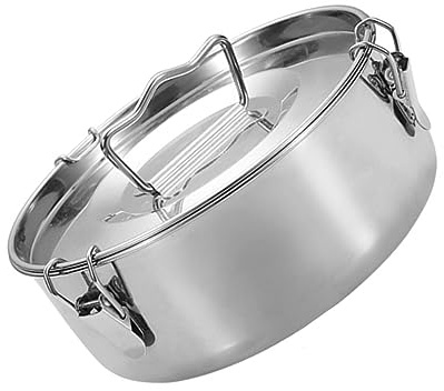 ANSNOW Vaporera Utensilios de Cocina de Acero Inoxidable Olla para Fideos Utensilios de Cocina de Metal Utensilios de Cocina de Acero Inoxidable Gadget de Cocina Suminide Cocina Sartén Instantánea