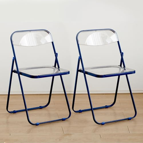 RTTZBOZ Sedia Pieghevole, Sedie Pieghevoli Portatili Sgabelli Pieghevoli Resistenti, Sedie per Feste, Sedie Pieghevoli per Interni ed Esterni (Color : Blue C, Size : 47cm/19in 2pcs)