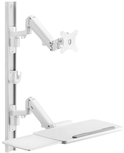 SpeaKa Professional SP-MM-960 Monitor-Wandhalterung Mit Tastaturablage, übereinander 43,2 cm (17) - 109,2 cm (43) Wei