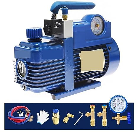 Pompa a vuoto, pompa a vuoto d'aria, V-i240SV Refrigerante Pompa A Vuoto Con Manometro for Condizionatore D'aria R410A R407c R134a R12 R22 Refrigerante 4CFM per il condizionamento dell'aria automobili