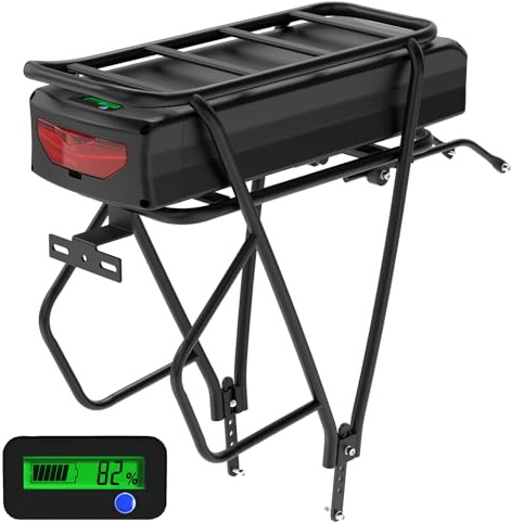 52V Rack posteriore Ebike batteria 30Ah batteria al litio per 0-2000W motore, batteria della bicicletta elettrica con caricabatterie