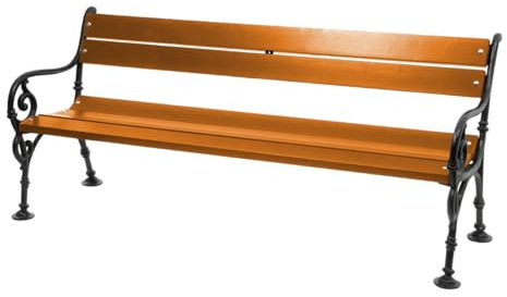 Gartenbank Parkbank Holtz Gusseisen Garten Outdoor Bank 0109 Fichtenholz Bank für Terrassen Balkonbank, Holzbank, Gartenmöbel Bänke 155x69x40 cm (Teak)