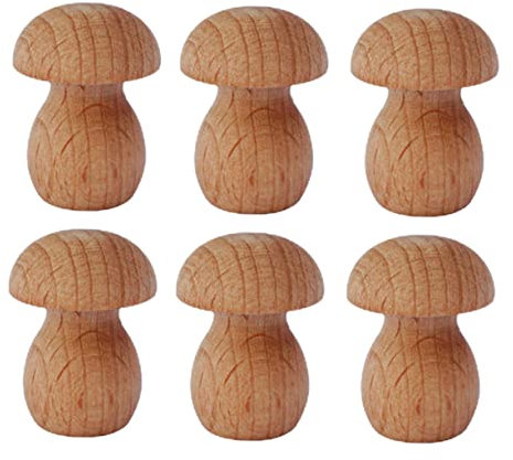 HAPINARY 6stücke Miniatur-holzpilz Dekoration Für Mikro-landschafts-dekor Als Schreibtisch-ornament Aus Holz Gefertigt Mit Glatten Oberflächen Und Kanten