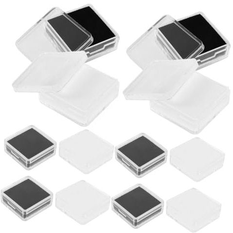 Ciieeo 12stücke Teiliges Acryl Schmuckkästchen Mit Transparentem Deckel Und Weißen Sowie Schwarzen Schwammeinlagen Quadratische Edelstein Aufbewahrungsbox Für Lose Diamanten Edle Schmuck
