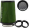 Filtre à air conique universel 76 mm, 89 mm, 101 mm, haute performance, entrée d'air, cône rond, filtre à air pour voiture de course, sport, 3 tailles en 1 (vert)