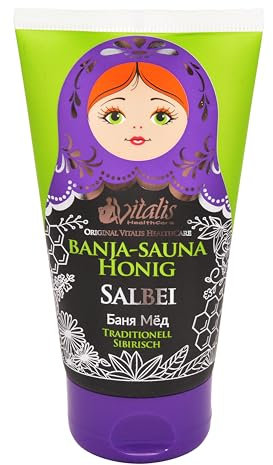 HAF® Vitalis Banja Sauna Miele Salvia | Tubo da 150 g | Accessori per sauna | Crema rilassante e rilassante | 100% naturale senza additivi e conservanti | Qualità: Made in Europe