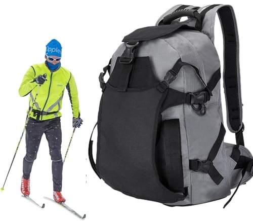 Schneeschuhtasche, Skiausrüstungstasche, multifunktionaler Reiserucksack, Schneeschuhtasche mit großer Kapazität, Sport-Rucksack aus Oxford-Gewebe für Skifahren, Wandern